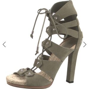 Gucci Olive Gladiator Lace-Up Heels